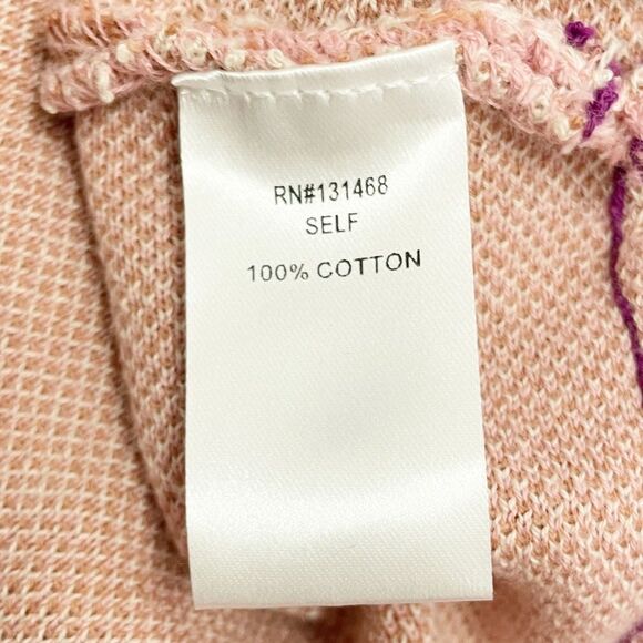 NWT FATE The Label Remi Abstract Floral Sweater Blush Tan Purple Size Medium NEW - Picture 11 of 13